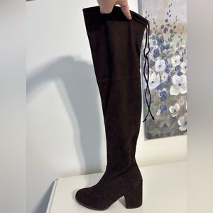 Unisa Brown Suede Over-the-Knee Boots with 2.5” heel Size 9